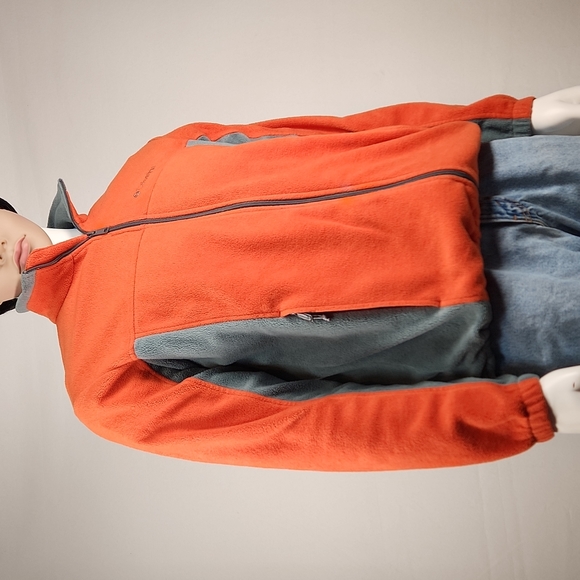 Columbia Full zip fleece jacket Size L Orange/Grey - Picture 7 of 17